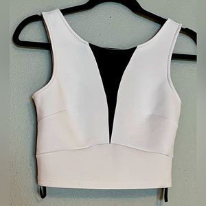 White top with see thru black detail